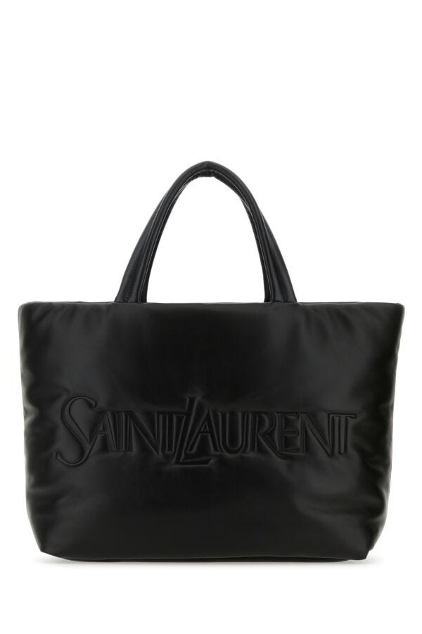 Saint Laurent Man Black Nappa Leather Saint Laurent Shopping Bag