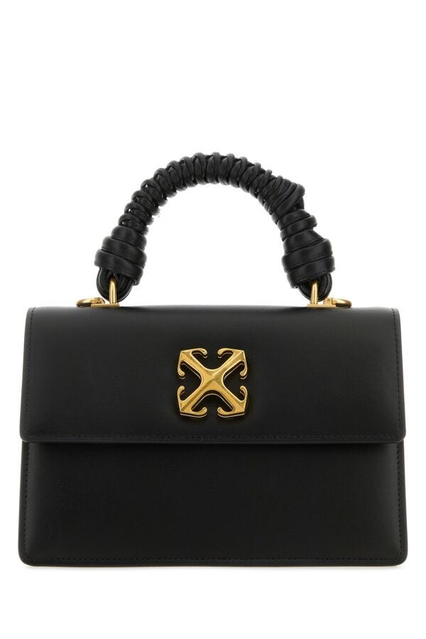 Off White Woman Black Leather Jitney 2.8 Handbag