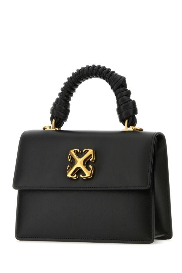 Off White Woman Black Leather Jitney 2.8 Handbag