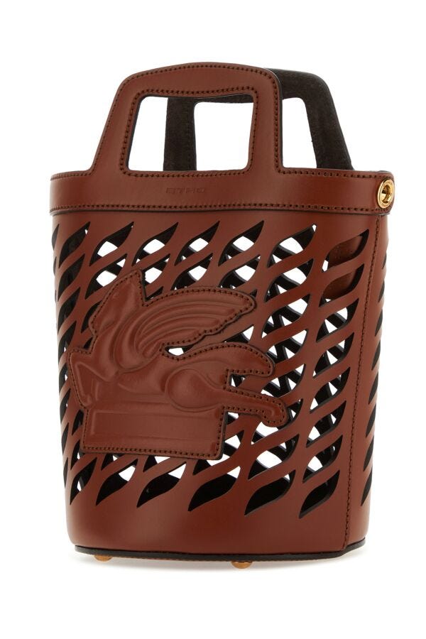 Etro Woman Caramel Leather Bucket Bag