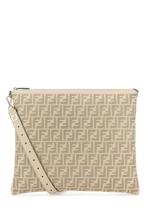 Fendi Man Ivory Leather Fendi After Fendi Roma Shoulder Bag