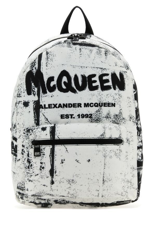 Alexander Mcqueen Man Printed Nylon Metropolitan Backpack