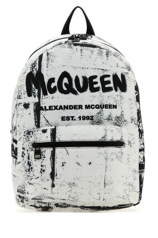 Alexander Mcqueen Man Printed Nylon Metropolitan Backpack