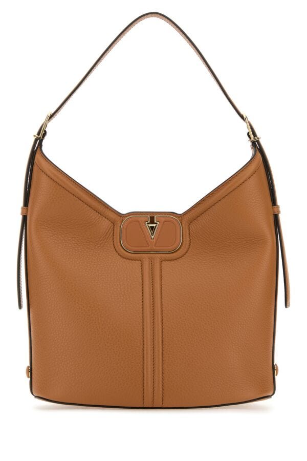 Valentino Garavani Woman Camel Leather Vlogo Handbag