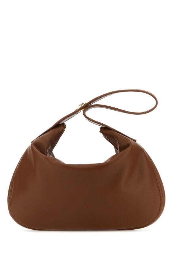 Valentino Garavani Woman Brown Leather Large Go-Hobo Shoulder Bag