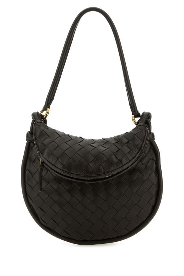 Bottega Veneta Woman Dark Brown Leather Small Gemelli Shoulder Bag