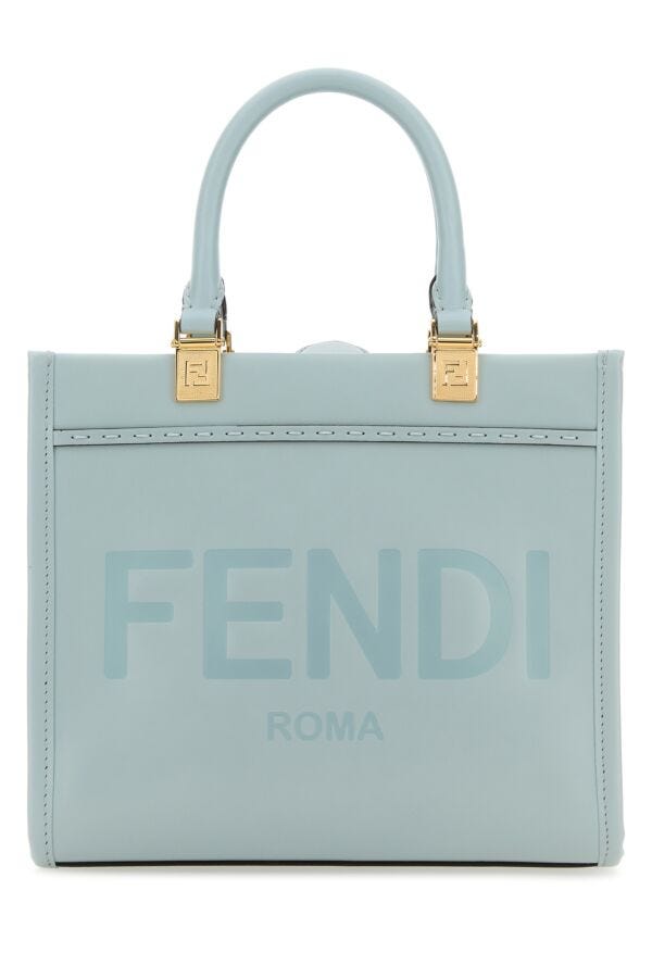 Fendi Woman Powder Blue Leather Small Sunshine Shopping Bag