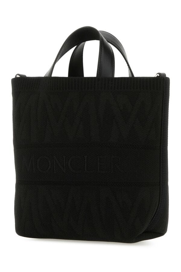 Moncler Woman Black Fabric Mini Knit Handbag