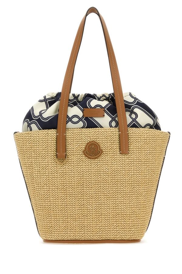 Moncler Woman Raffia Small Hubba Shopping Bag