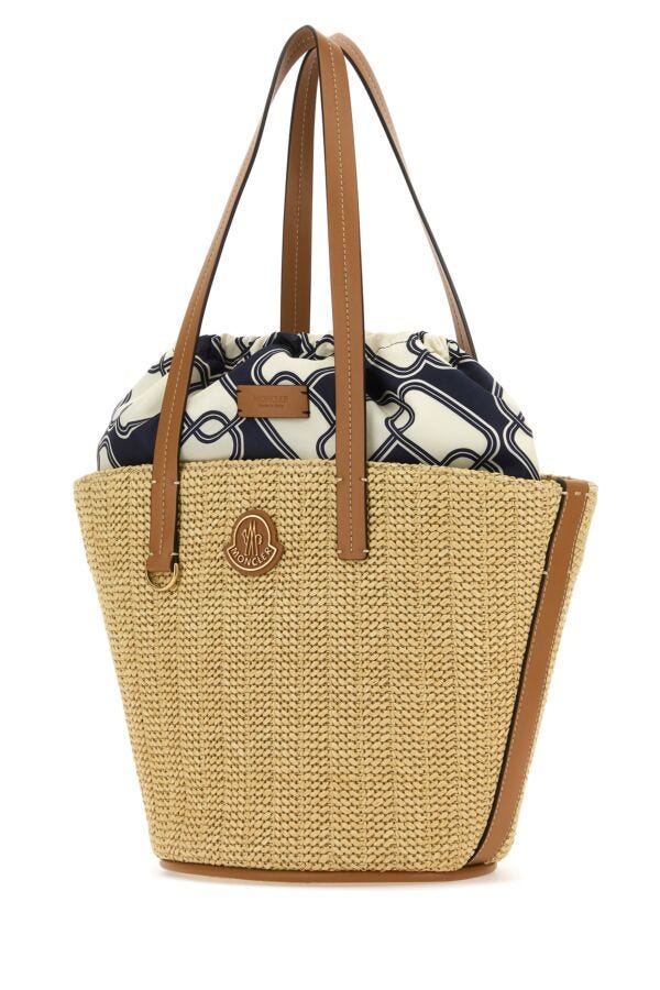 Moncler Woman Raffia Small Hubba Shopping Bag