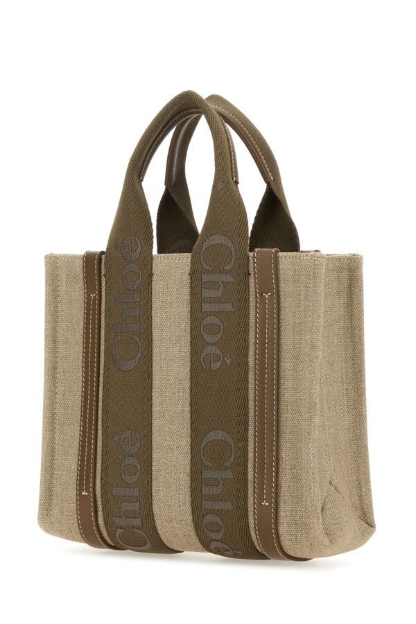 Chloe Woman Multicolor Linen Small Woody Shopping Bag