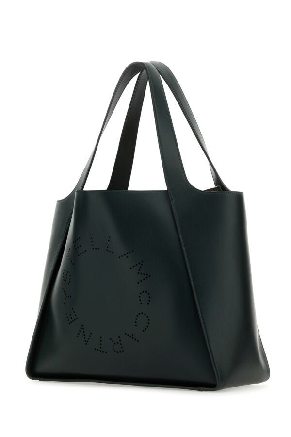 Stella Mccartney Woman Bottle Green Alter Mat Stella Logo Shoulder Bag