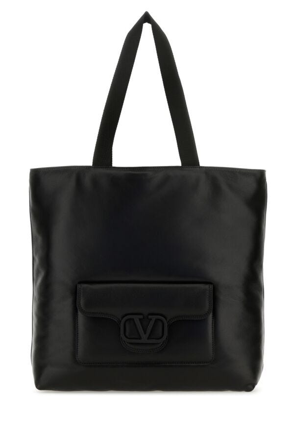 Valentino Garavani Man Black Nappa Leather Valentino Garavani Noir Shopping Bag