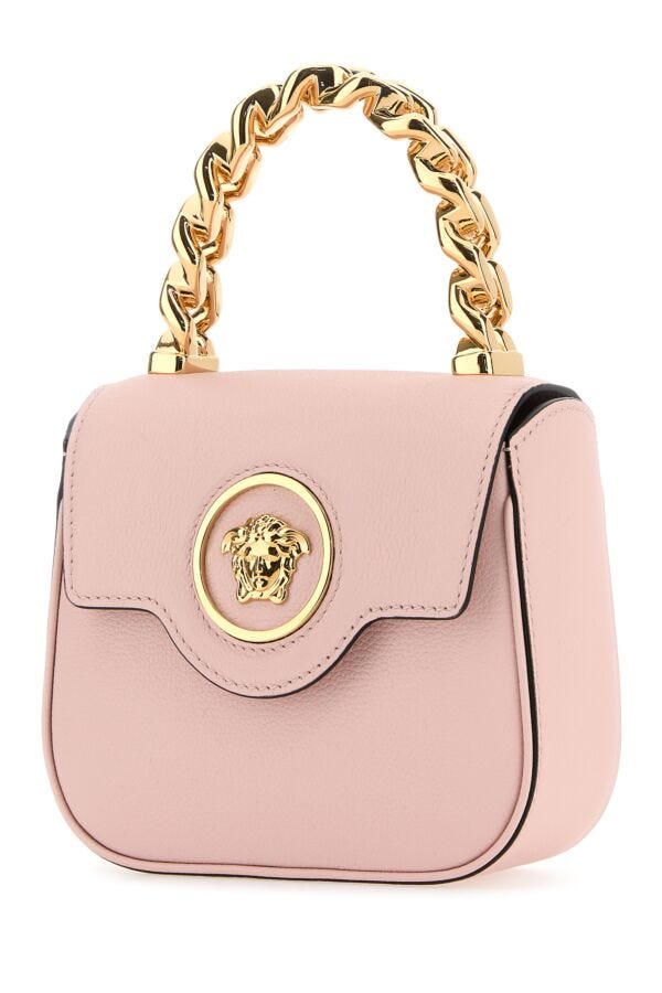 Versace Woman Pastel Pink Leather Mini La Medusa Handbag