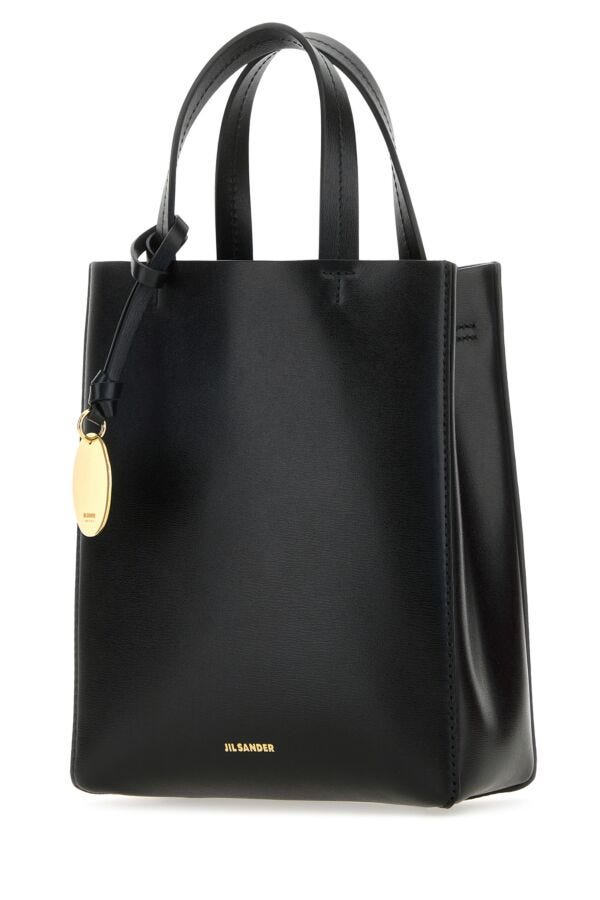 Jil Sander Woman Black Leather Mini Bond Handbag