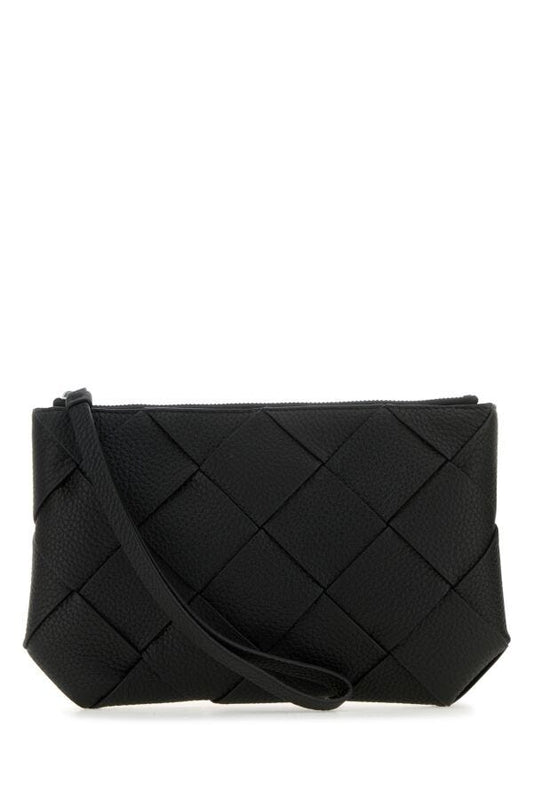 Bottega Veneta Man Black Leather Medium Diago Clutch