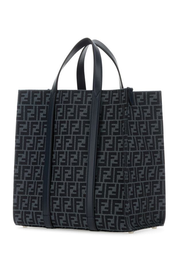 Fendi Man Embroidered Canvas Shopping Bag