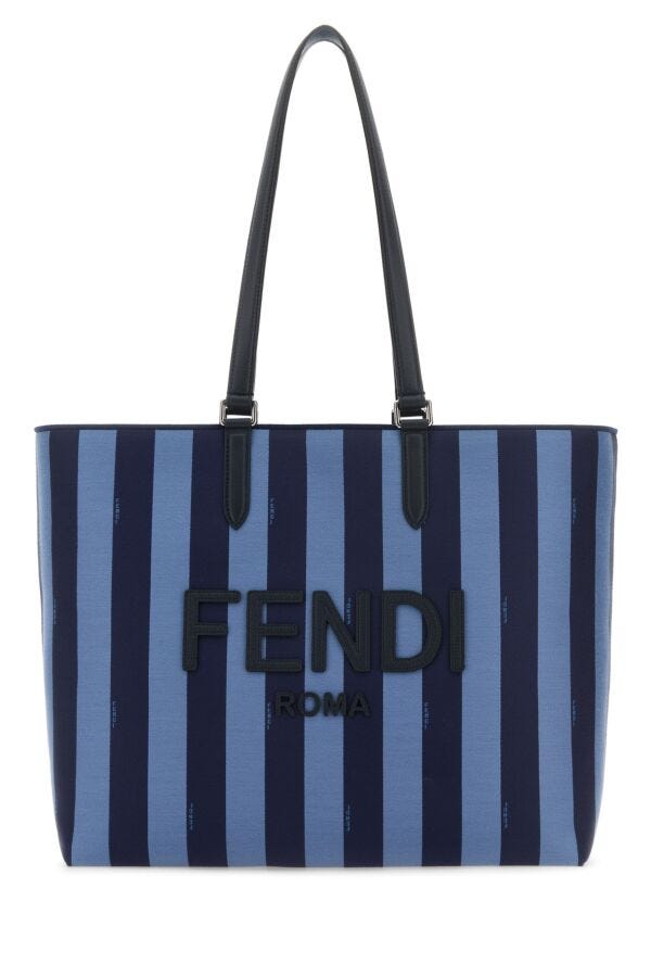 Fendi Man Embroidered Canvas Go To Shopping Bag