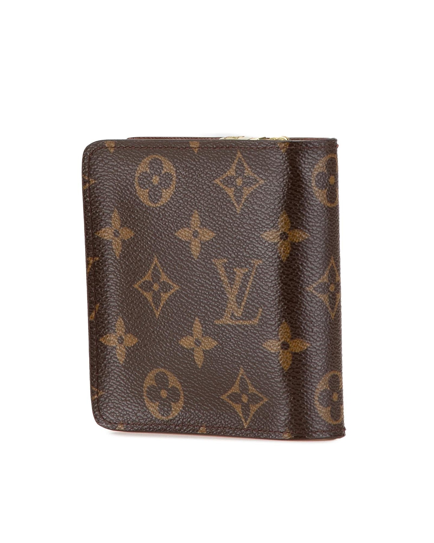 Monogram Bi-Fold Wallet with Snap Closure and Interior Zip Compartment