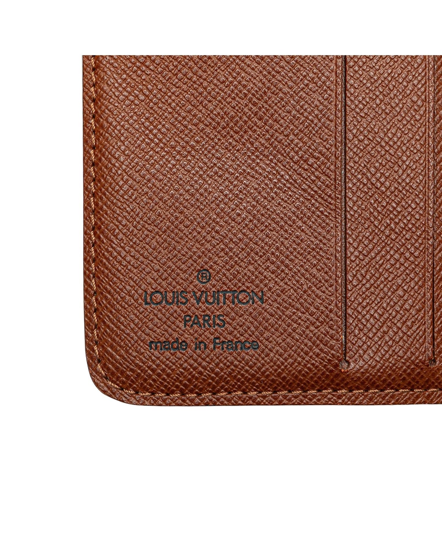 Monogram Bi-Fold Wallet with Snap Closure and Interior Zip Compartment