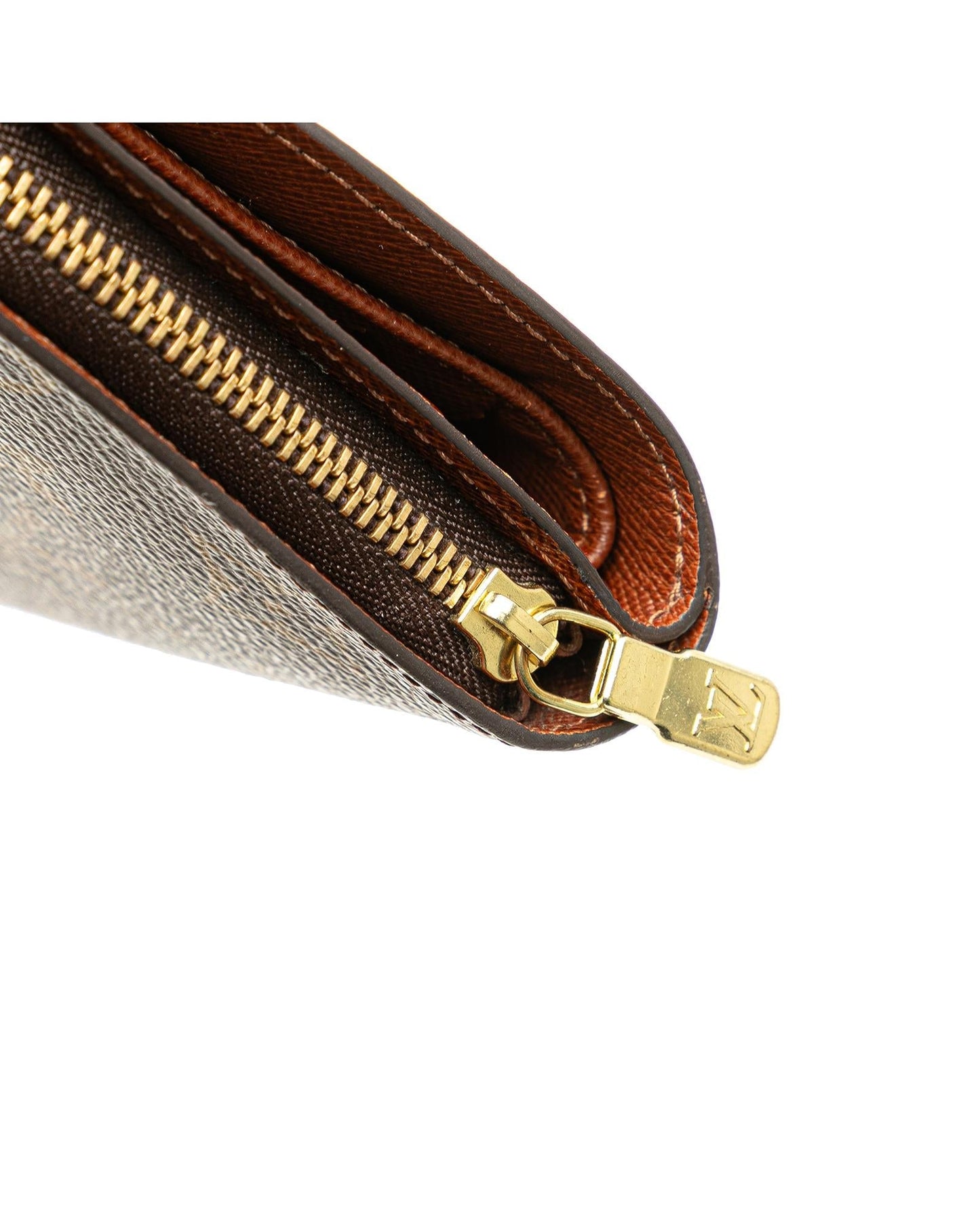 Monogram Bi-Fold Wallet with Snap Closure and Interior Zip Compartment
