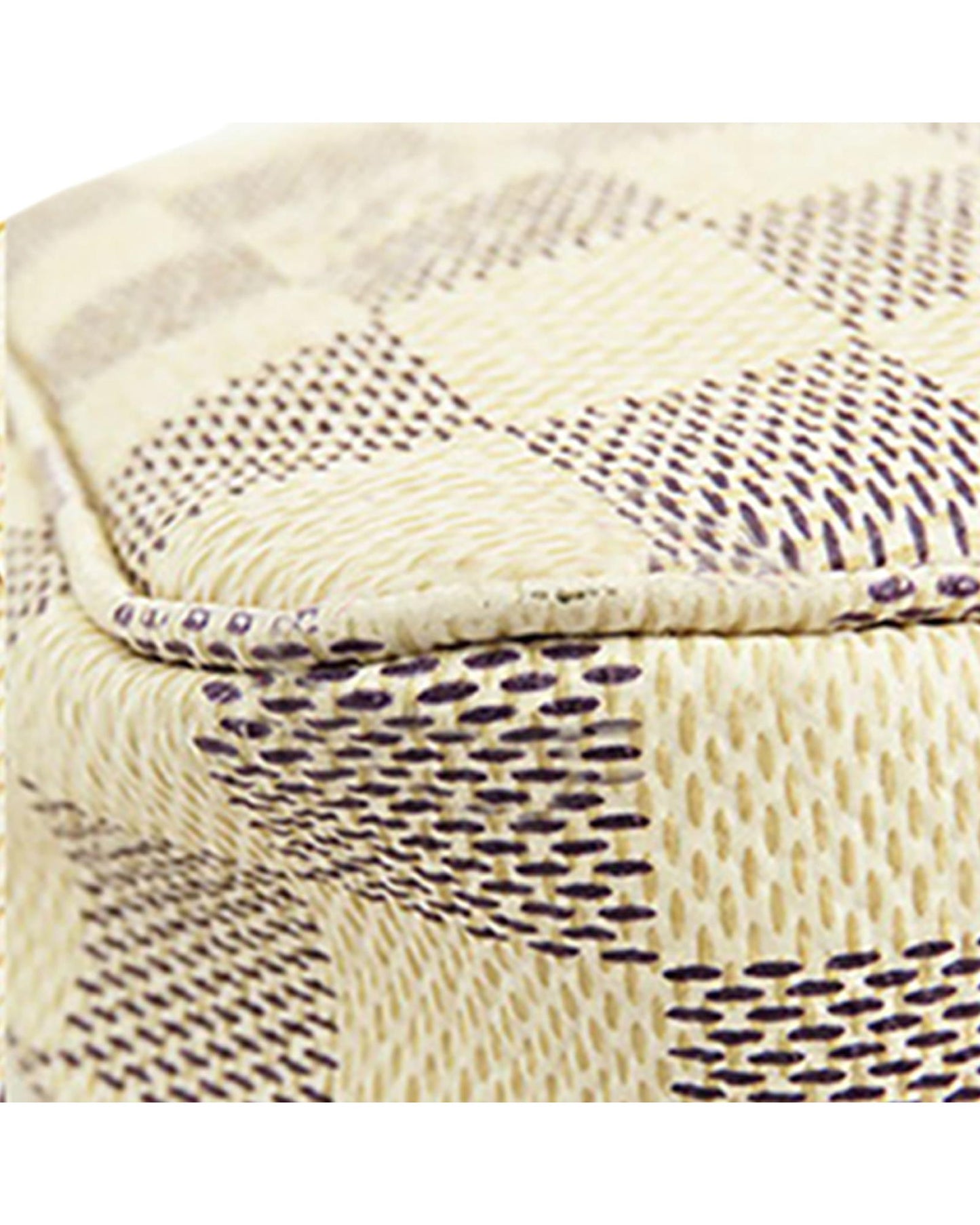 Damier Azur Canvas Pochette with Vachetta Leather Strap and Zip Closure