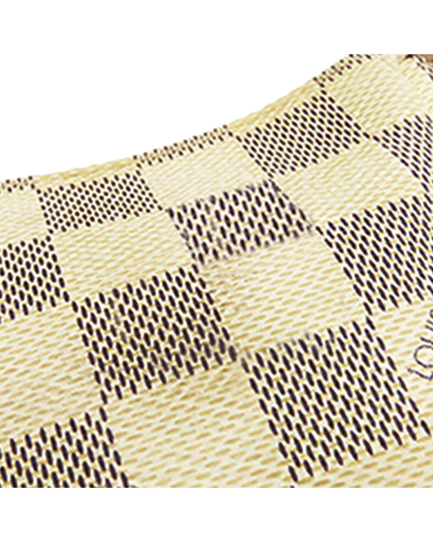 Damier Azur Canvas Pochette with Vachetta Leather Strap and Zip Closure
