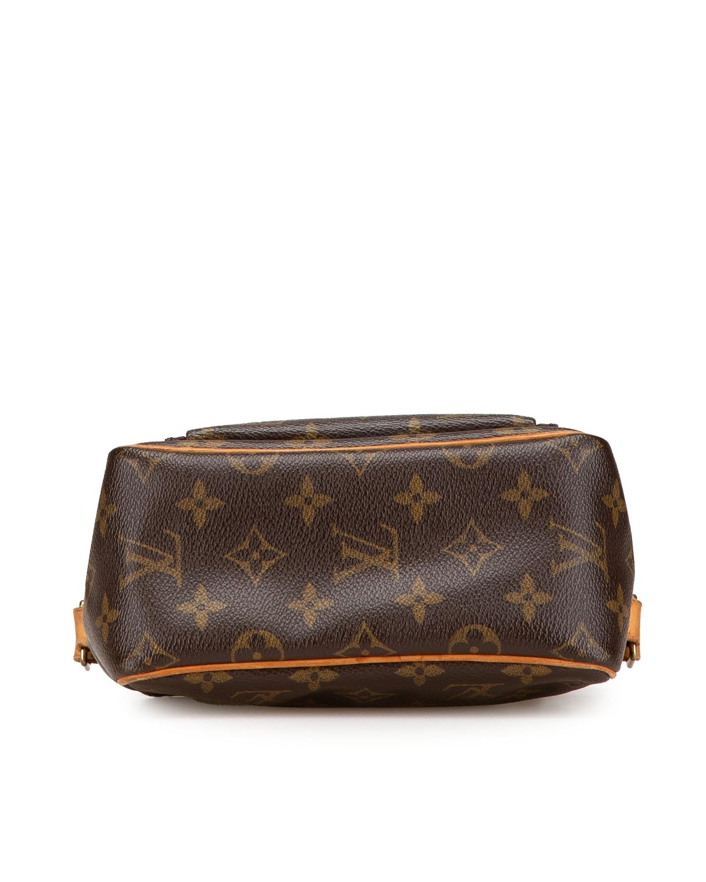 Monogram Canvas Shoulder Bag with Vachetta Leather Trim and Front Flap Pocket
