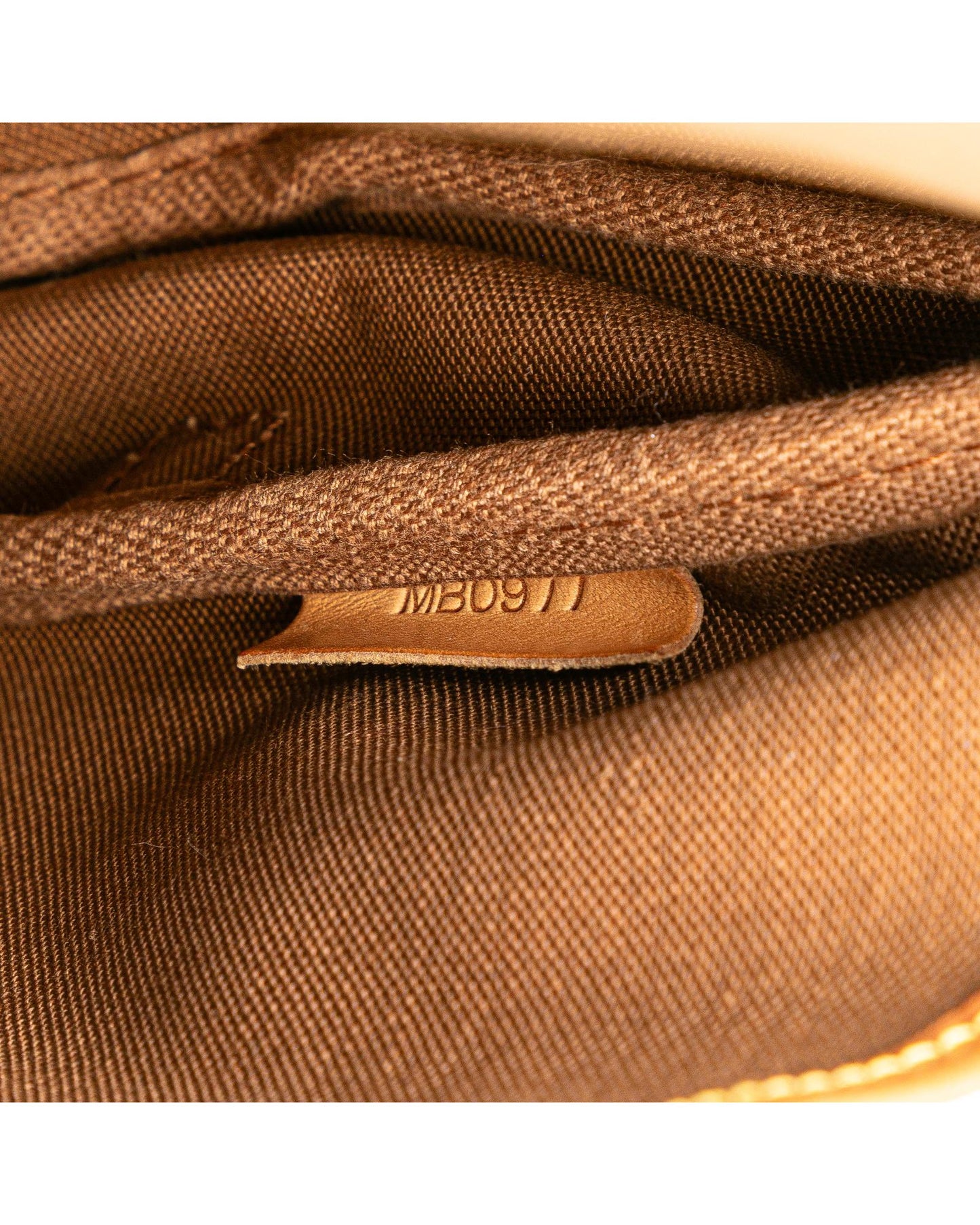 Monogram Canvas Shoulder Bag with Leather Trim and Double Compartments