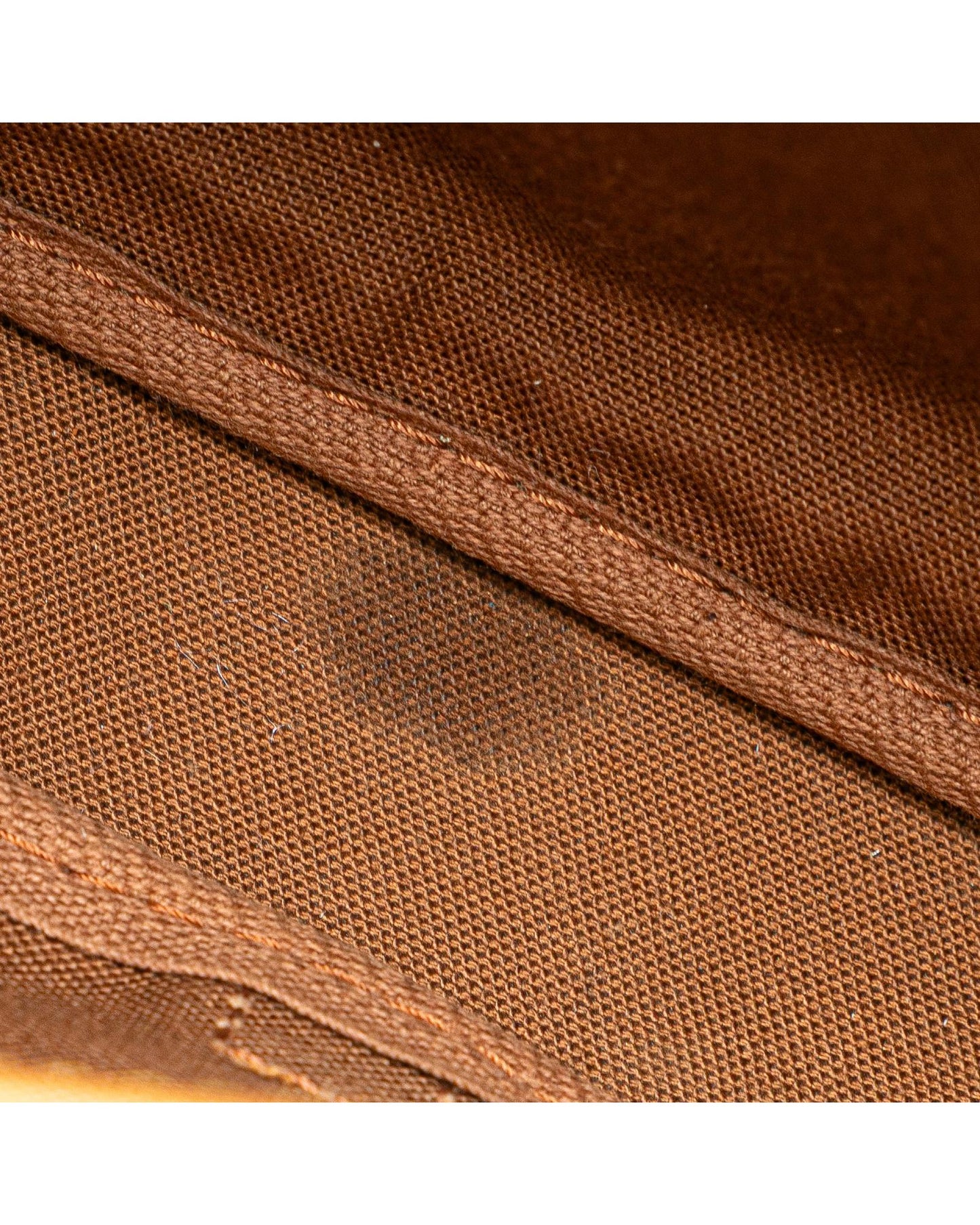 Monogram Canvas Shoulder Bag with Leather Trim and Double Compartments
