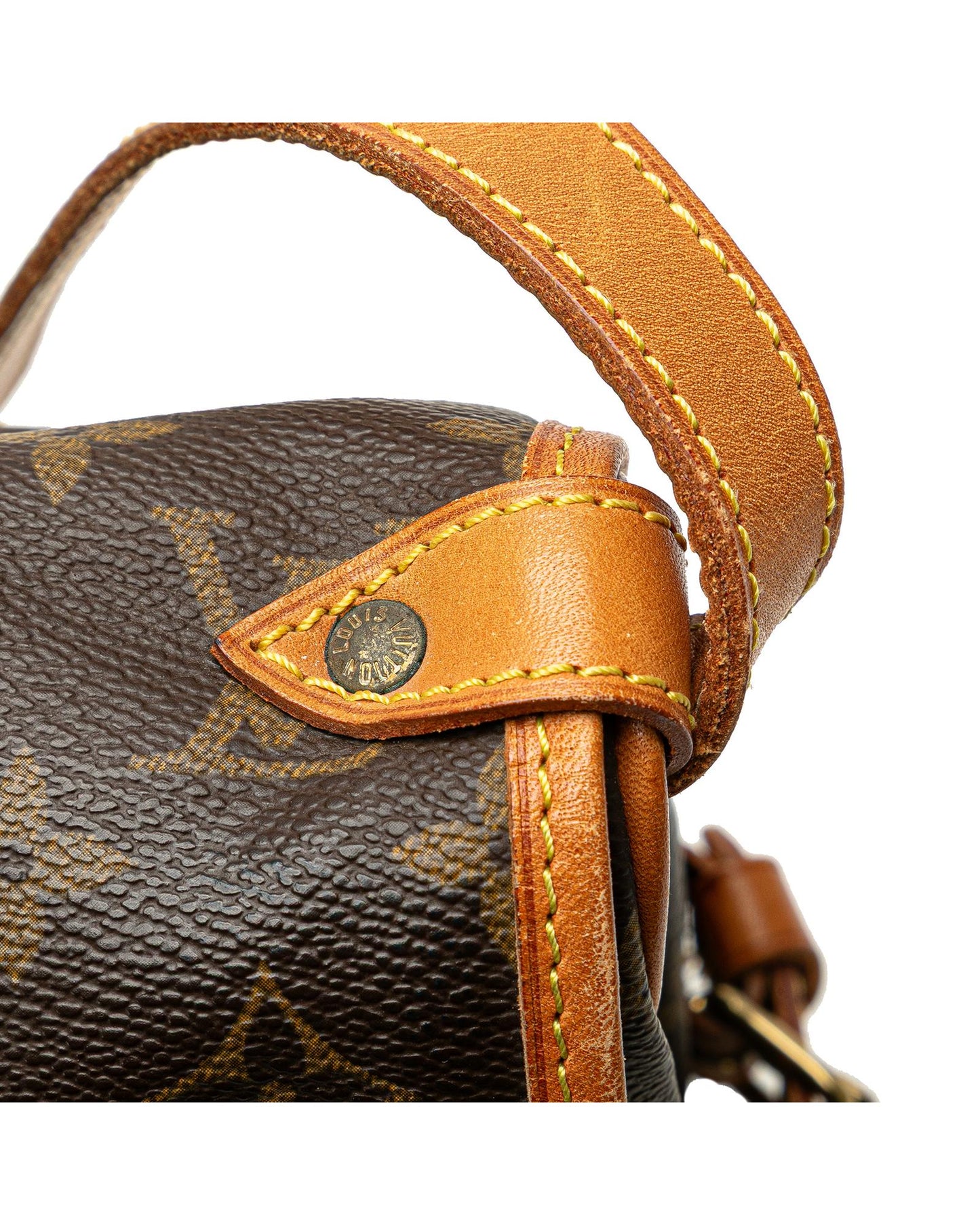Monogram Canvas Shoulder Bag with Leather Trim