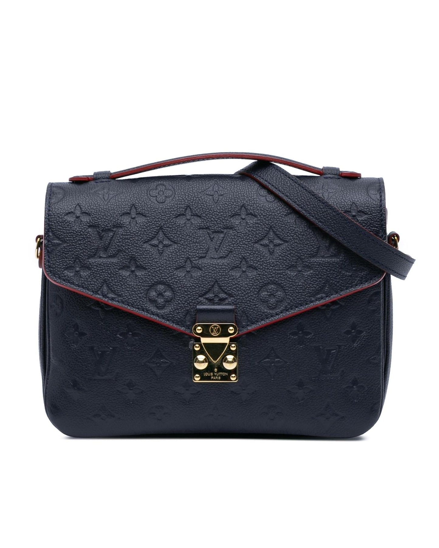 Monogram Empreinte Leather Pochette Metis with S-Lock Closure and Detachable Strap