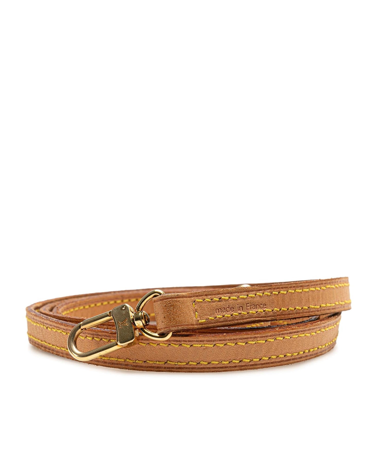 Vachetta Leather Shoulder Strap with Gold Tone Lobster Hook Clasps
