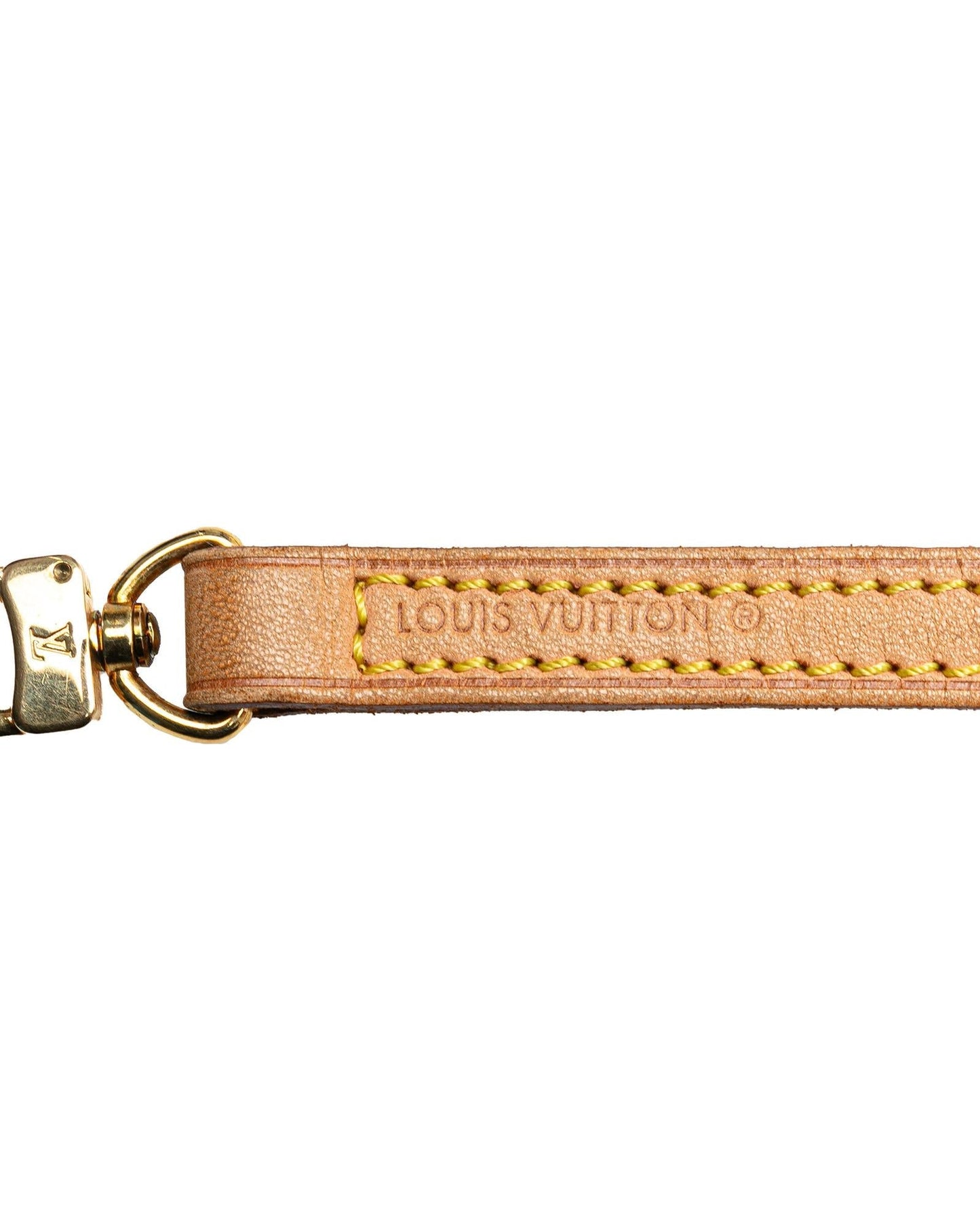 Vachetta Leather Shoulder Strap with Gold Tone Lobster Hook Clasps