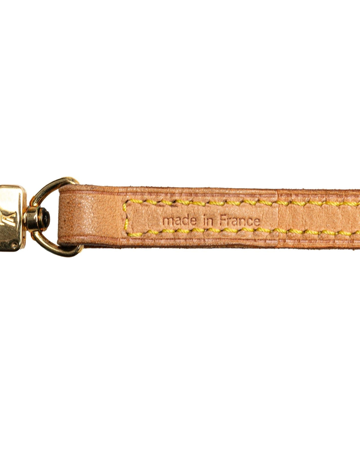 Vachetta Leather Shoulder Strap with Gold Tone Lobster Hook Clasps