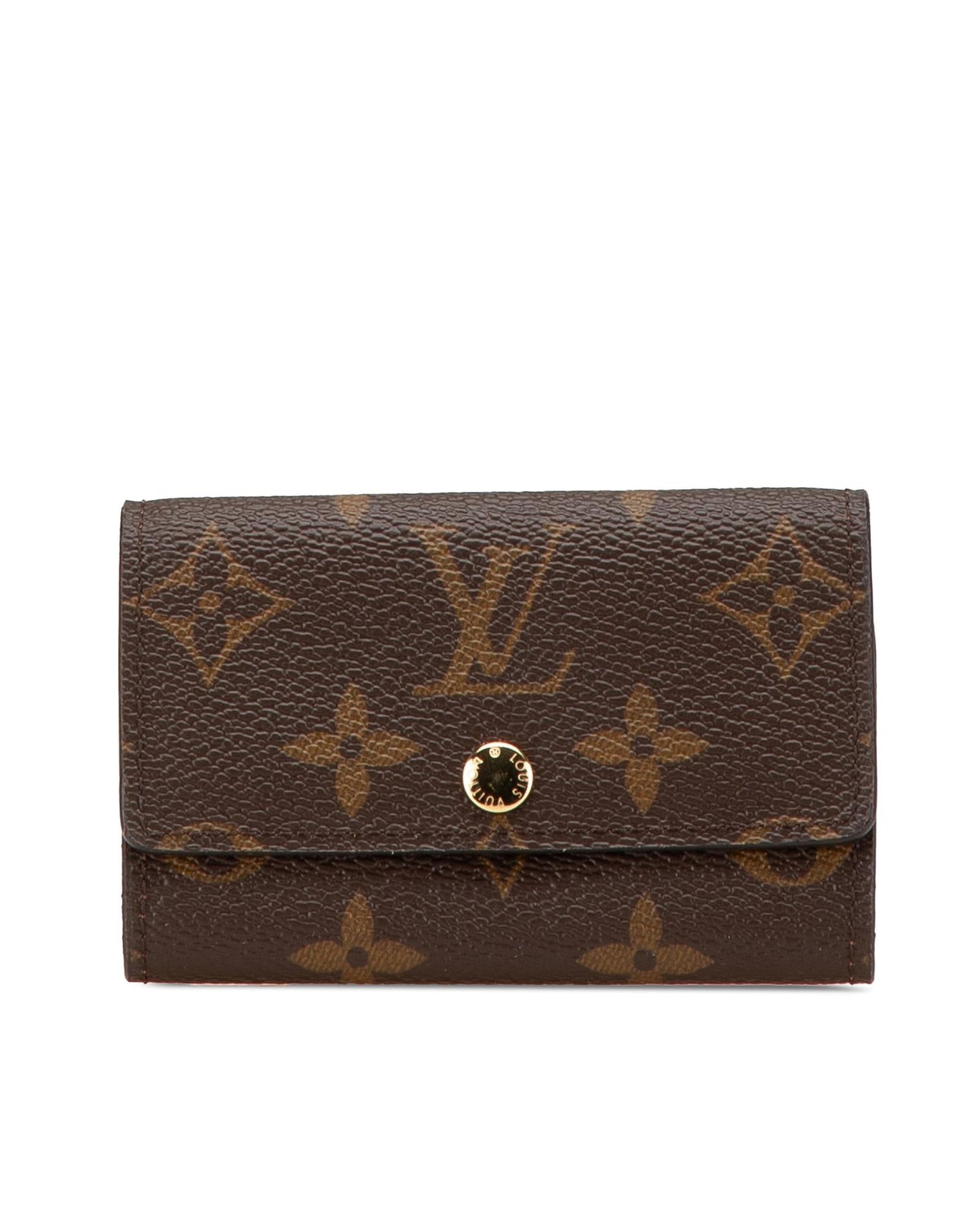 Monogram Canvas Key Holder with Flap Closure and Six Metal Key Holders