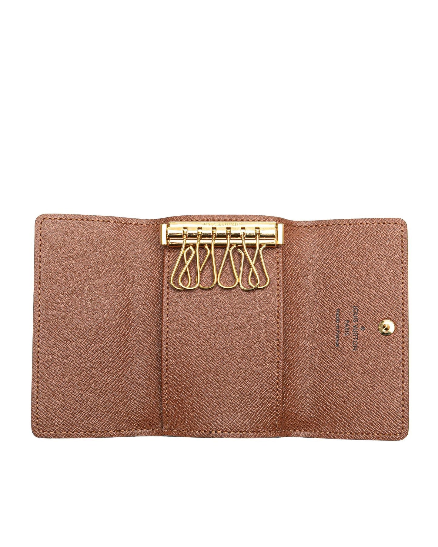 Monogram Canvas Key Holder with Flap Closure and Six Metal Key Holders
