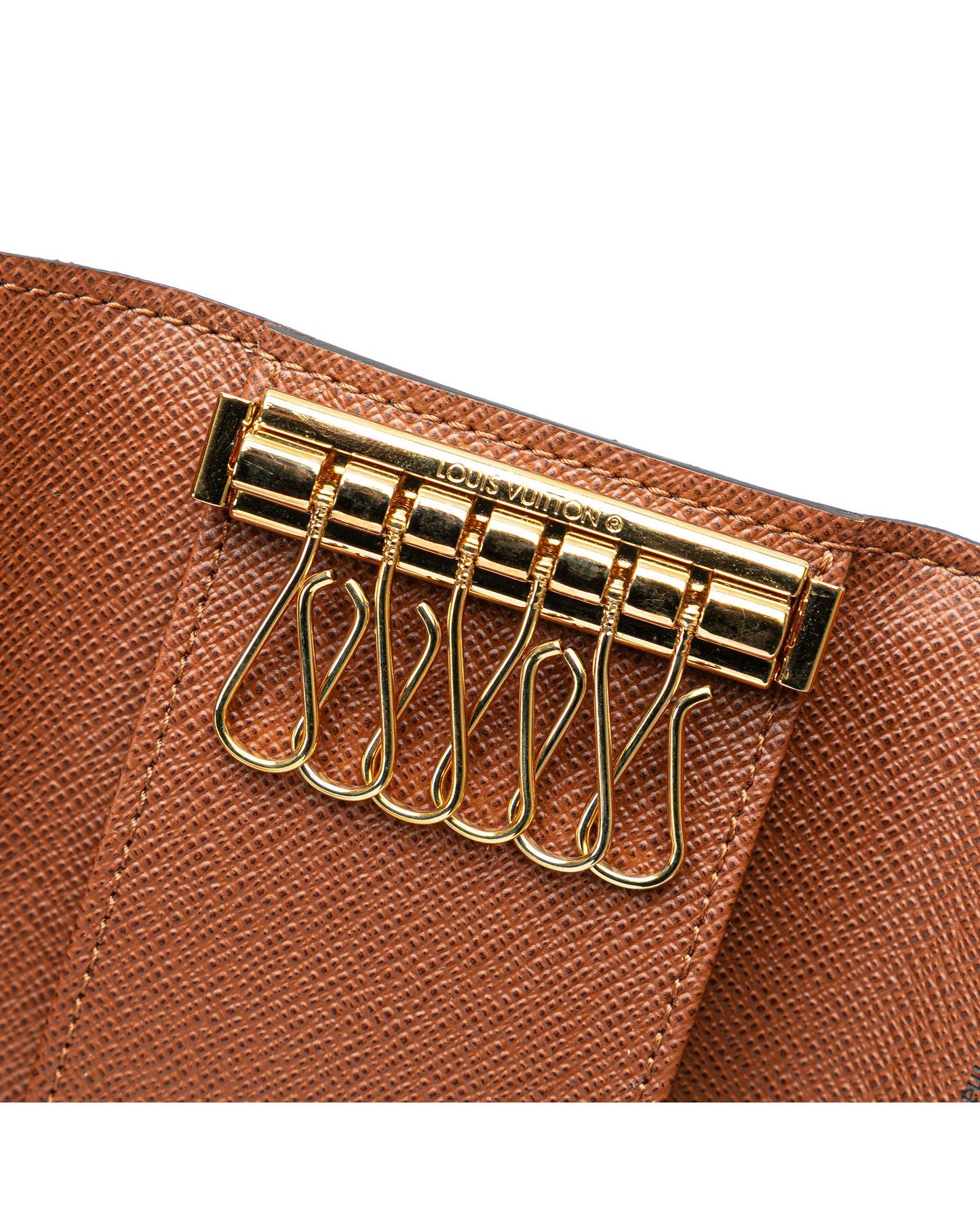 Monogram Canvas Key Holder with Flap Closure and Six Metal Key Holders