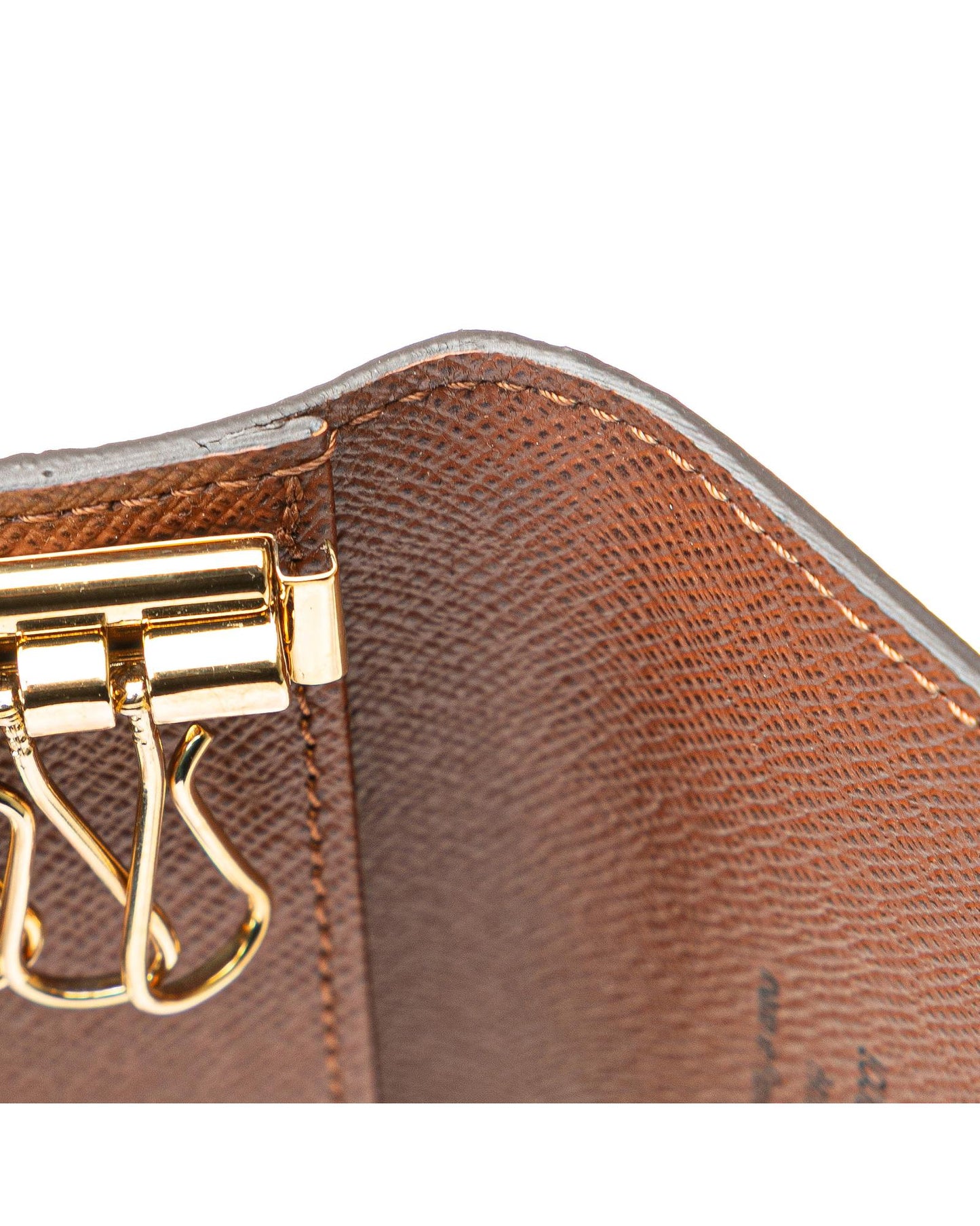 Monogram Canvas Key Holder with Flap Closure and Six Metal Key Holders