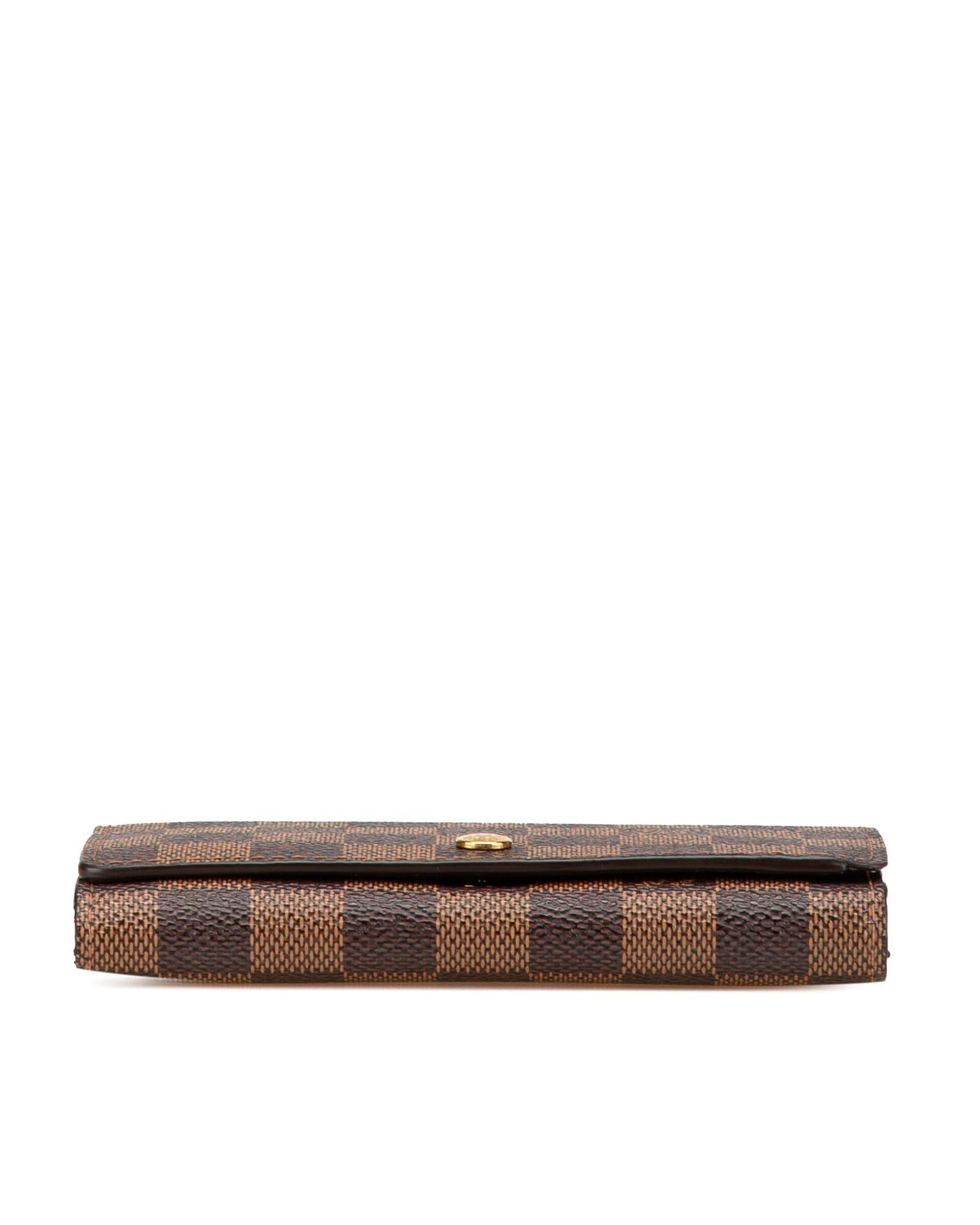 Damier Ebene Porte Monnaie Billets Tresor Wallet with Zip and Slip Pockets