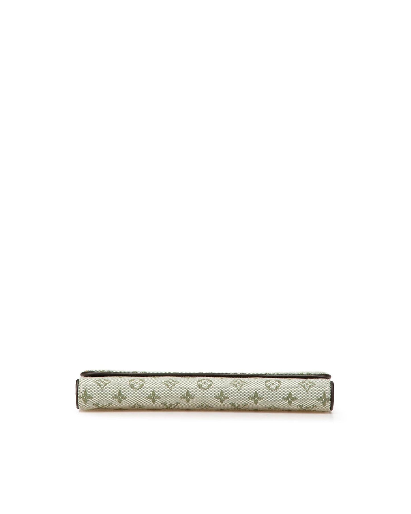 Monogram Canvas Wallet with Leather Trim and Multiple Pockets