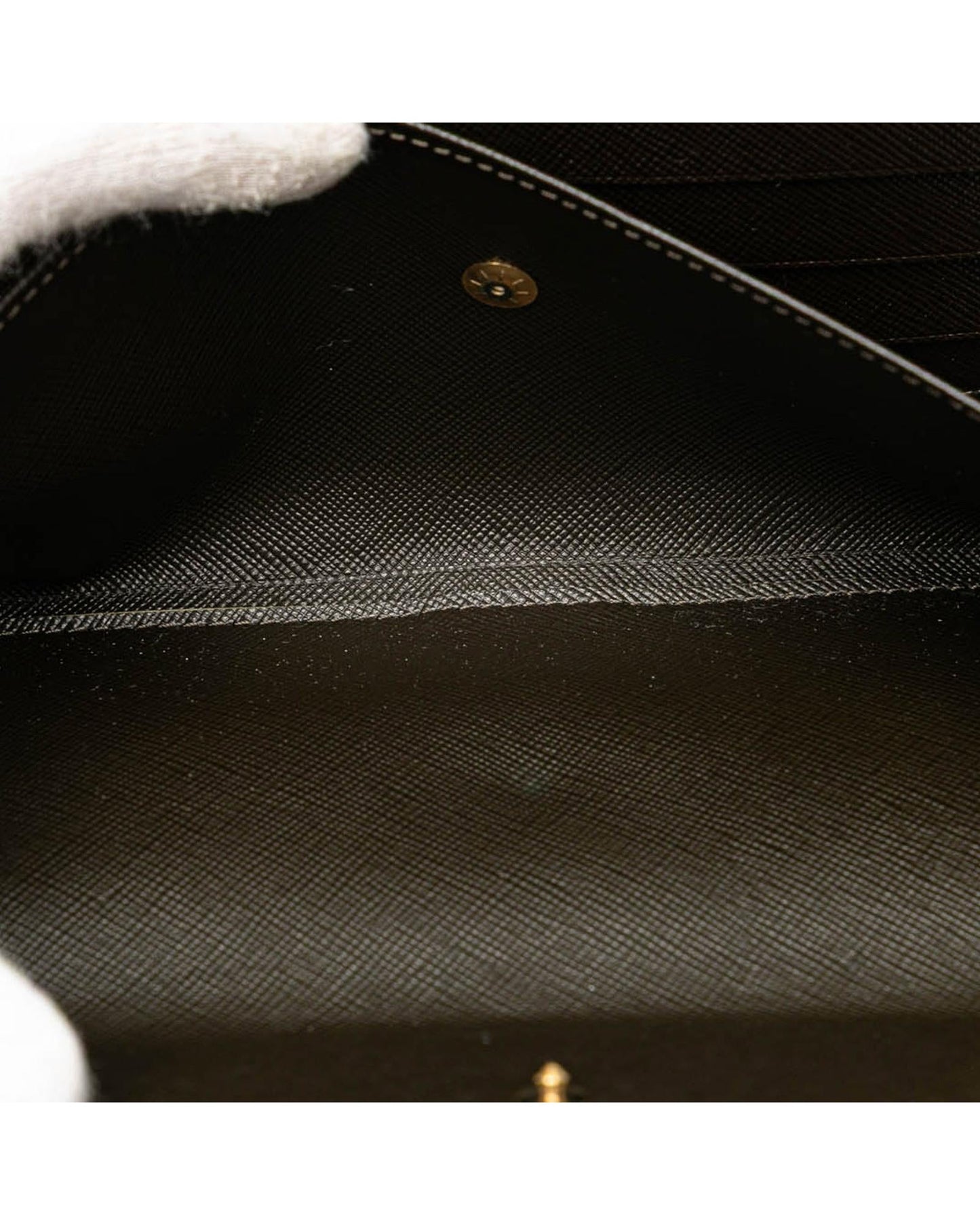 Monogram Canvas Wallet with Leather Trim and Multiple Pockets