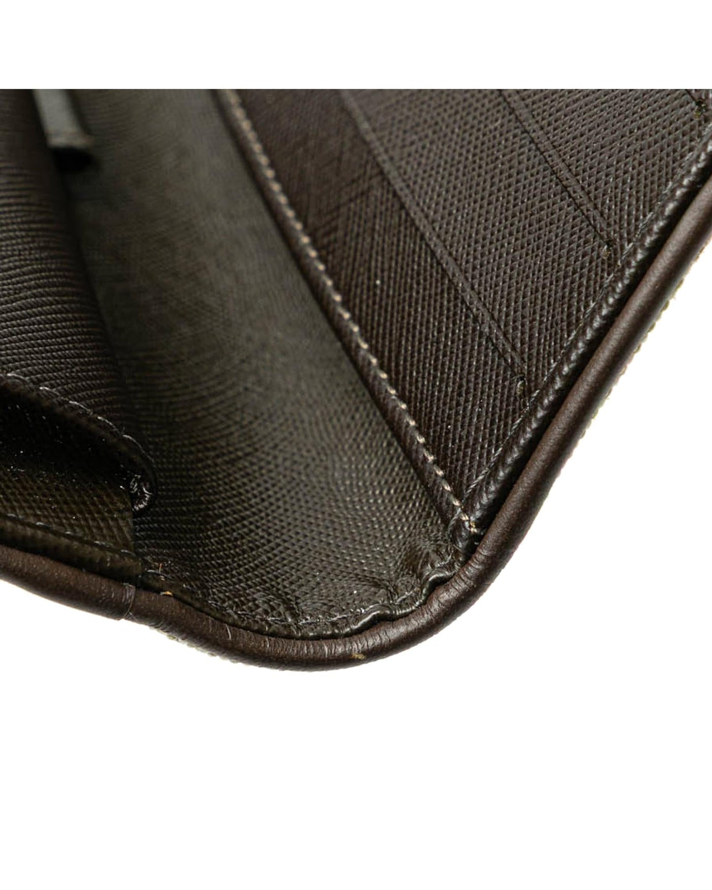 Monogram Canvas Wallet with Leather Trim and Multiple Pockets