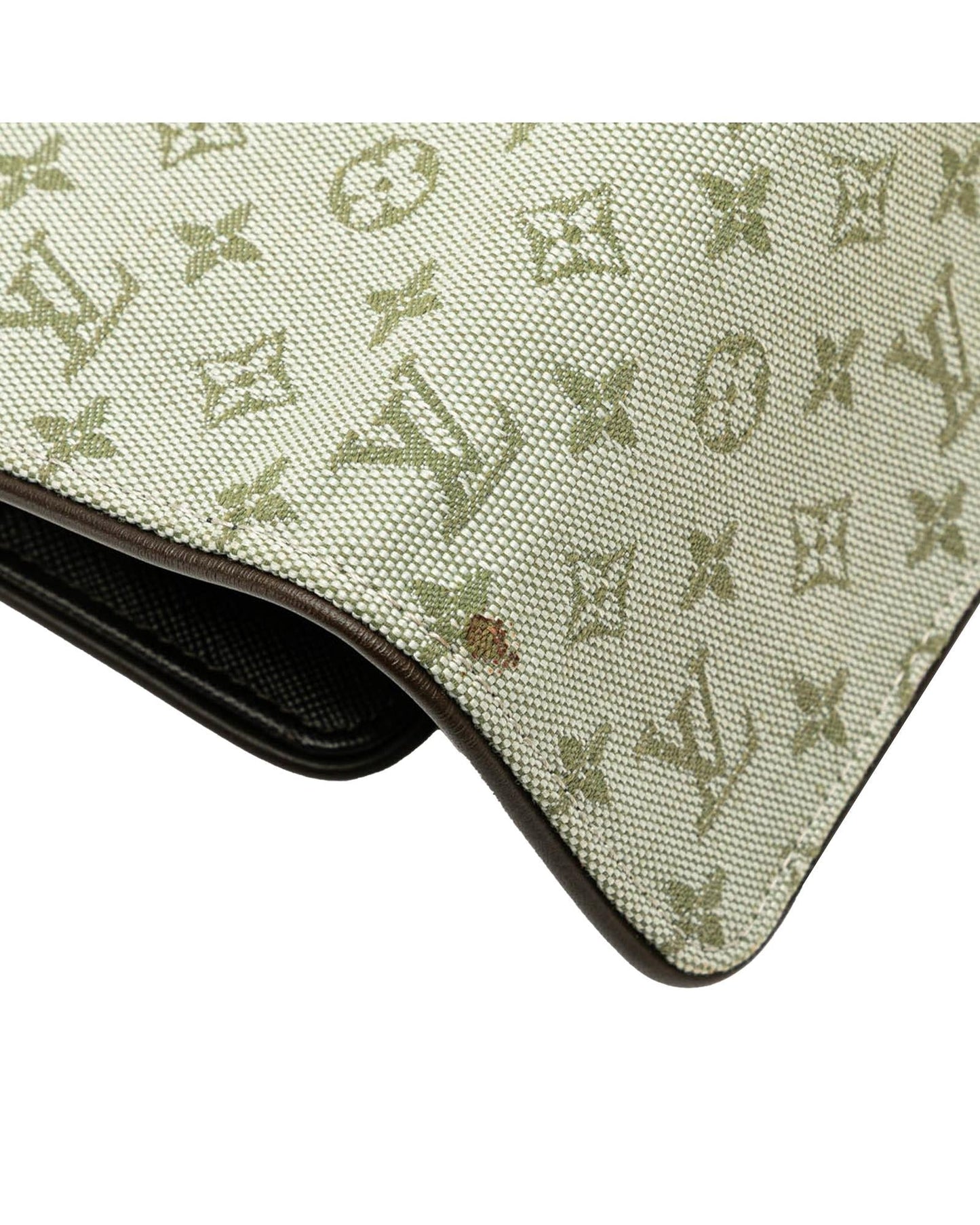 Monogram Canvas Wallet with Leather Trim and Multiple Pockets
