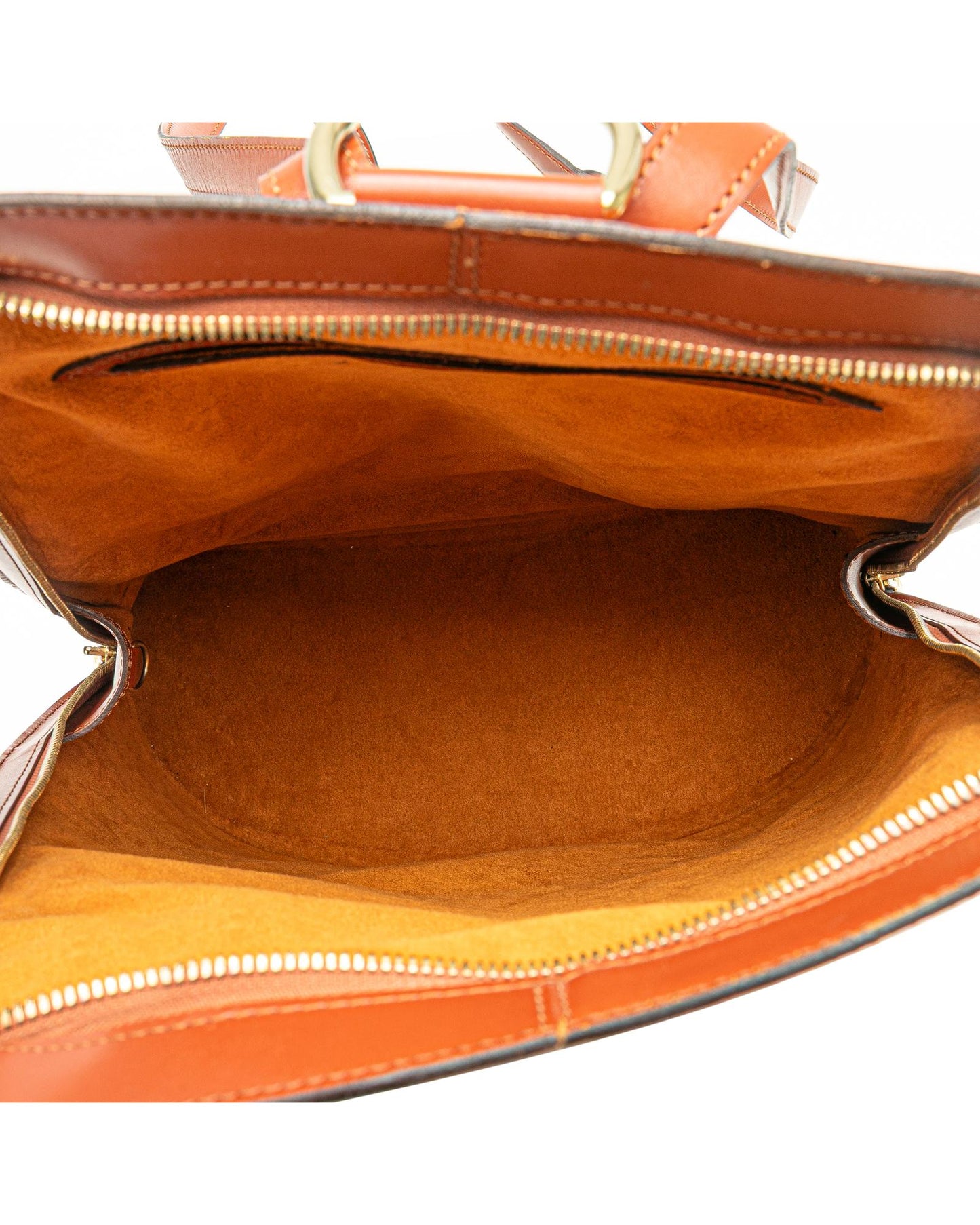 Epi Leather Backpack with Adjustable Straps and Front Zip Pocket