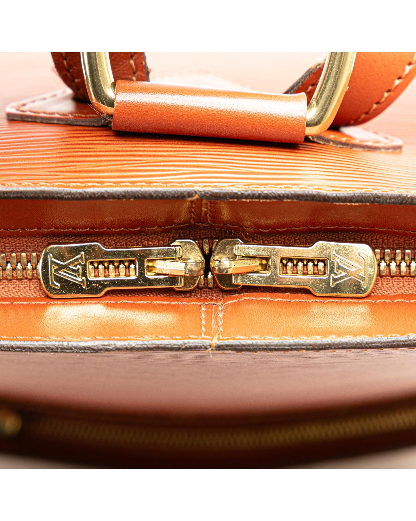 Epi Leather Backpack with Adjustable Straps and Front Zip Pocket