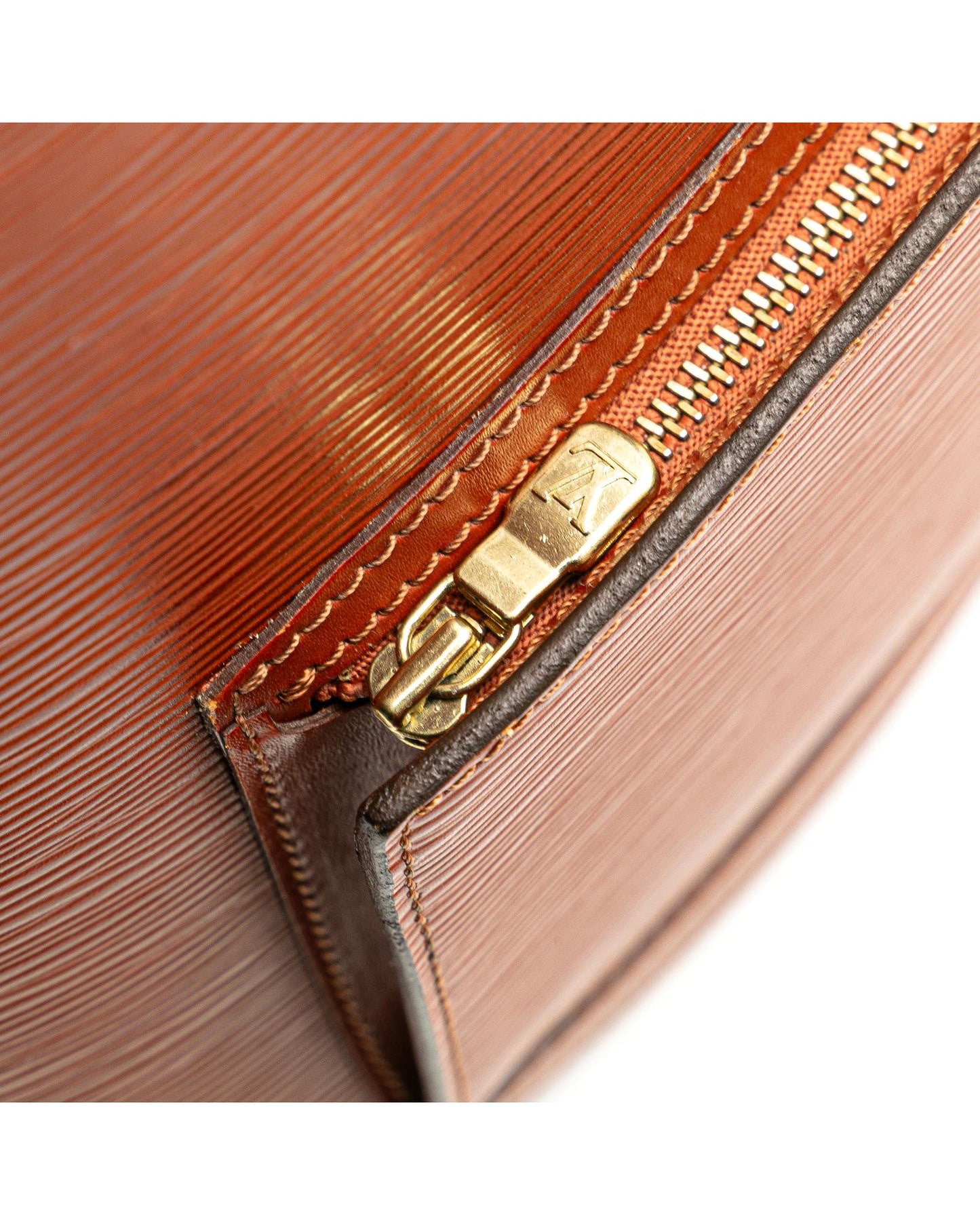 Epi Leather Backpack with Adjustable Straps and Front Zip Pocket