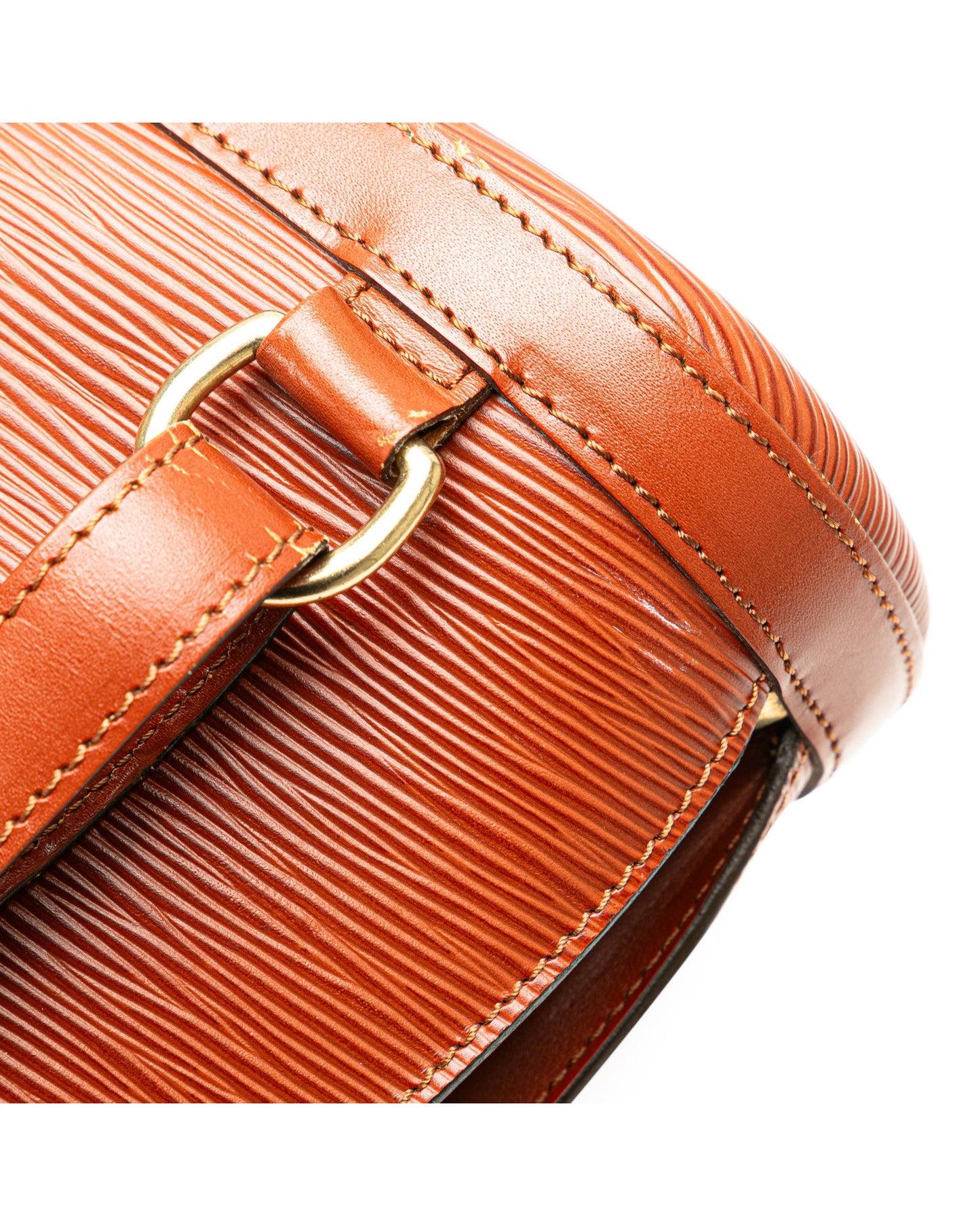 Epi Leather Backpack with Adjustable Straps and Front Zip Pocket