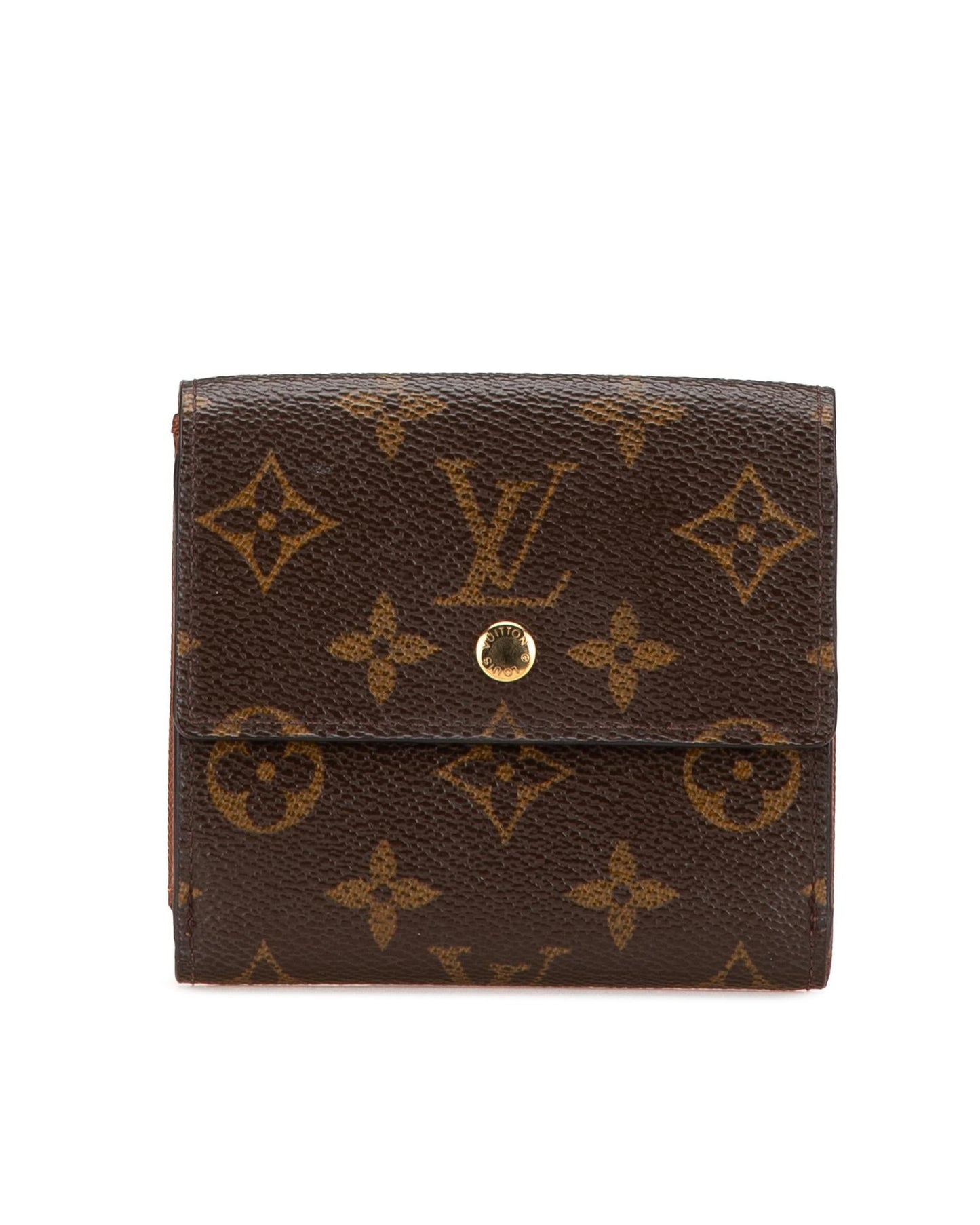 Monogram Canvas Elise Wallet with Snap Button Closure