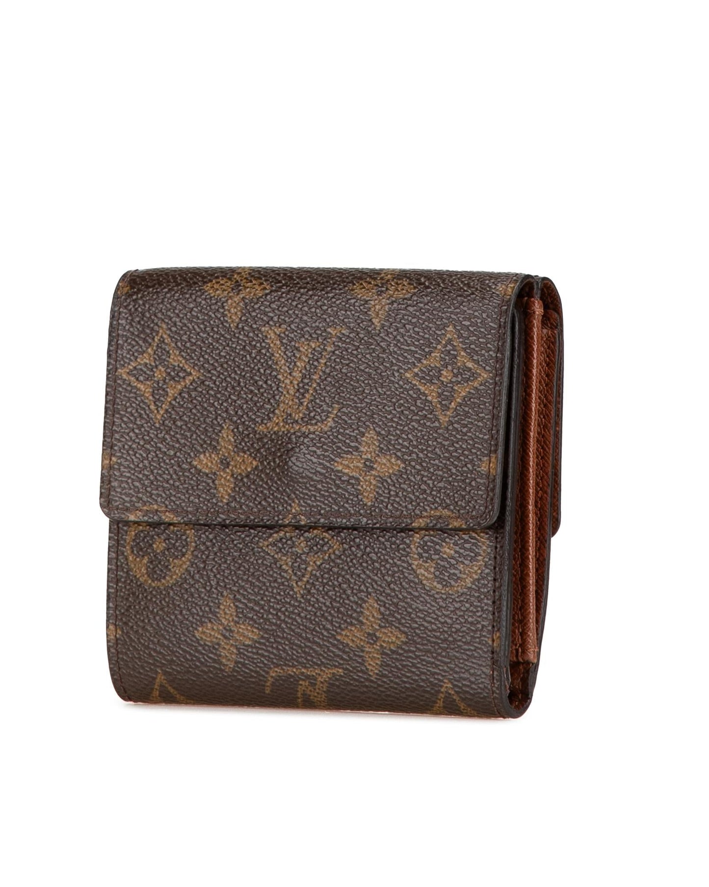Monogram Canvas Elise Wallet with Snap Button Closure